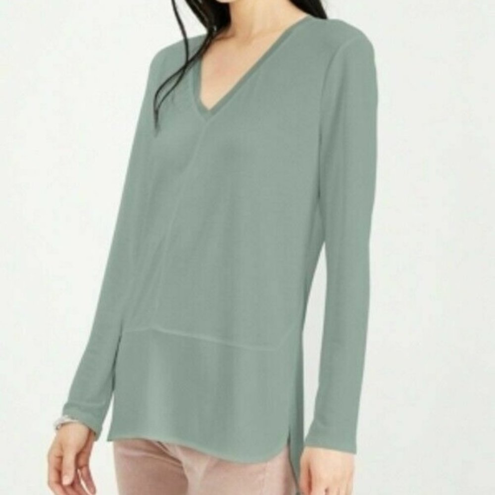 NWT Bar lll Top Blouse V Neck Sage Green XXL Size